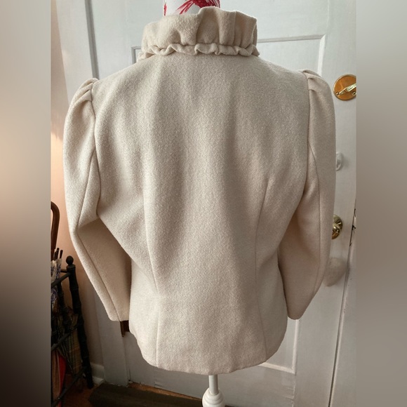 Anthropologie Elevenses wool blend ruffle blazer SZ 12 - Picture 3 of 8